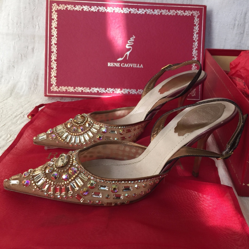 Rene Caovilla Strappy heels Gold Size 7/